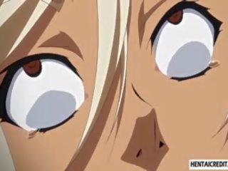 Bị ràng buộc lên hentai blondie được quất
