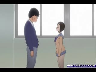 Viehättävä japanilainen hentai yhteiskoulun saa nuolaisi hänen vaaleanpunainen pillua ja har