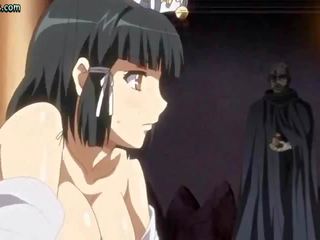 Anime wezwanie dziewczyna dostaje pokryty w sperma