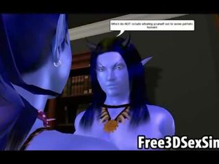 Seksualisht ngjallur 3d vizatimore avatar aliens duke bërë the e ndyrë