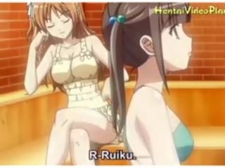 Ahvatlev anime tüdrukud sisse saun