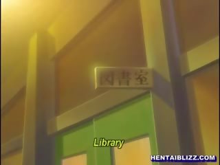 Roped hentai draga težko poking v na knjižnica soba