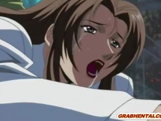 Flörtig hentai womans saftig fittor läppar är krossas av en demon