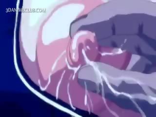 Trzy pełne pasji szpilki pieprzenie za ładniutka anime pod woda