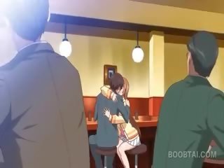 Si rambut merah anime sekolah patung menggoda beliau cantik guru
