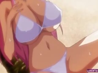 Duży titted hentai cutie w bikini dostaje pieprzony