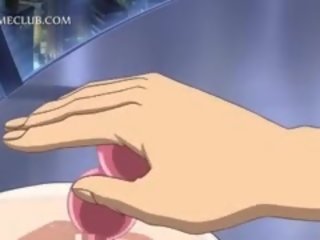 Kaakit-akit anime kagandahan pagkuha pamamasa puke hadhad mula kanya likod
