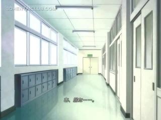 Anime diva uz skola uniforma masturbācija vāvere