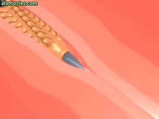 Animated teenie makakakuha ng malaki at mabigat dong