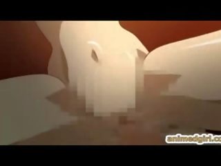 Blond barmfager hentai poked fra bak av en ekkel shemale anime