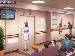 Rondborstig anime verpleegster likt groot manhood