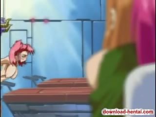 Redhead hentai femme fatale gets poked hard by huge shaft