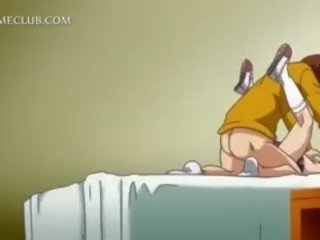 Didelis nippled anime adolescent putė prikaltas kietas į lova