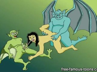 Berømt demona og gargoyles tegnefilm orgie