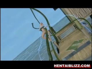 3d animado hentai prostituta consigue follada por enorme tentáculos