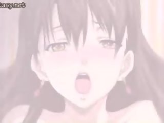 Lascive animen blir bröstvårtor slickade
