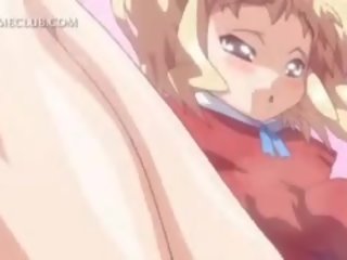 Petite anime unge hunn tar pikk i munn og litt quim