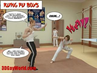 Kung fu момчета 3d гей карикатура анимационен комикси